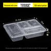 COFLYEE Disposable Transparent 4-Compartment Food Container