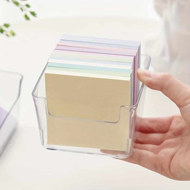 1pc Clear Sticky Note Storage Box, Small Plastic Storage Box, Storage Organizer For Home And Office
