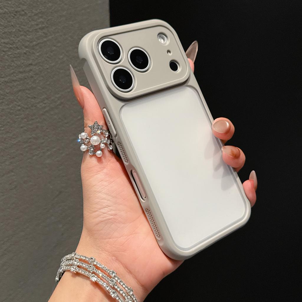 Luxury Orange Shield Transparent Phone Case for IPhone 17 Air 16 15 14 Plus 13 12 11 17 Pro Max Lens Protection Shockproof Cover