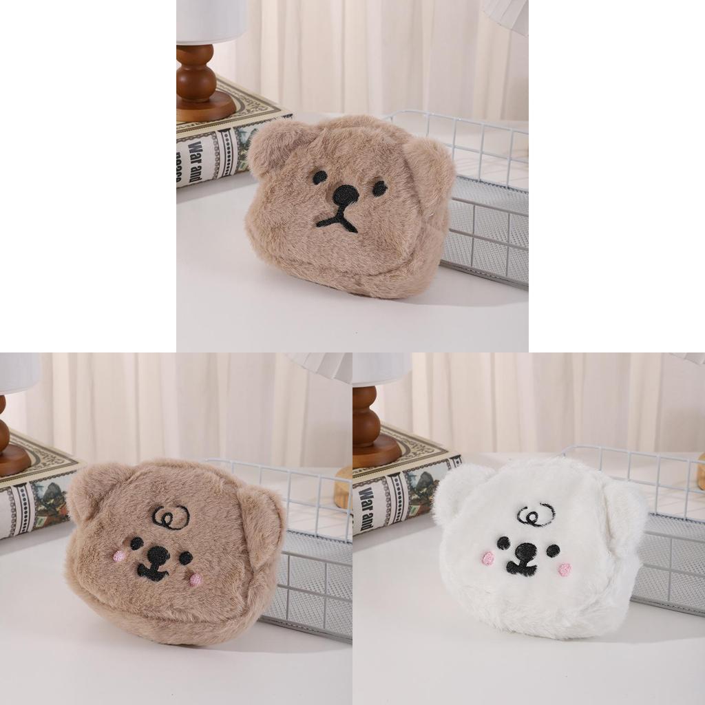 Cute Plush Bear Wallet With Storage Compartment For Daily Use And Travel