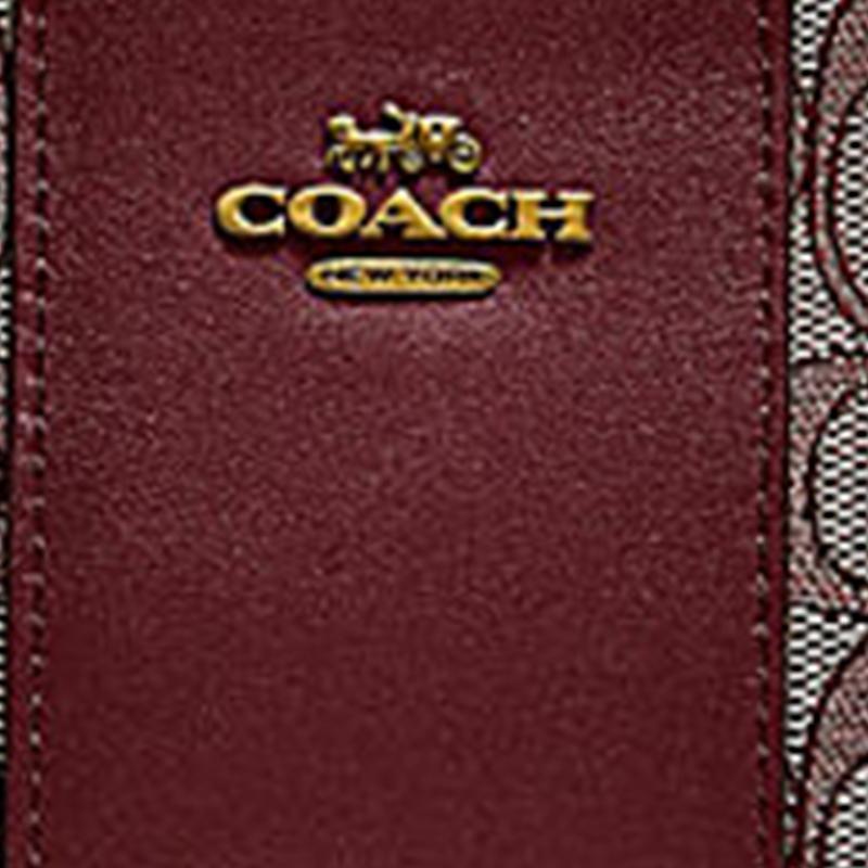 Coach Wristlet Monogram Canvas With Leather Handheld Clutch Mahjong Bag Small Women clutch Burgundy 5476-B4RH5