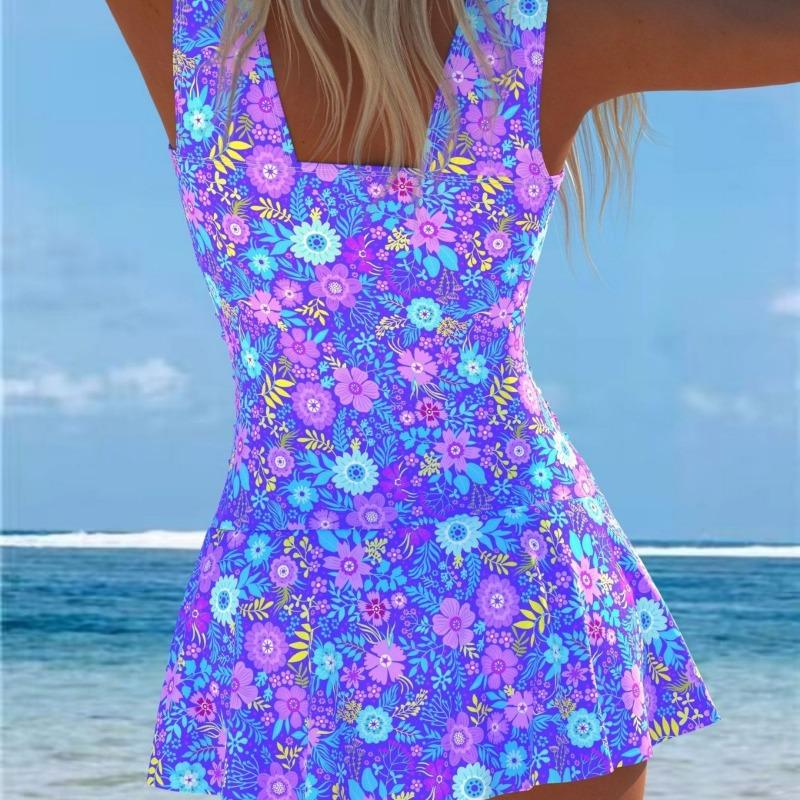 Costume da bagno intero sportivo da donna con gonna Costume intero