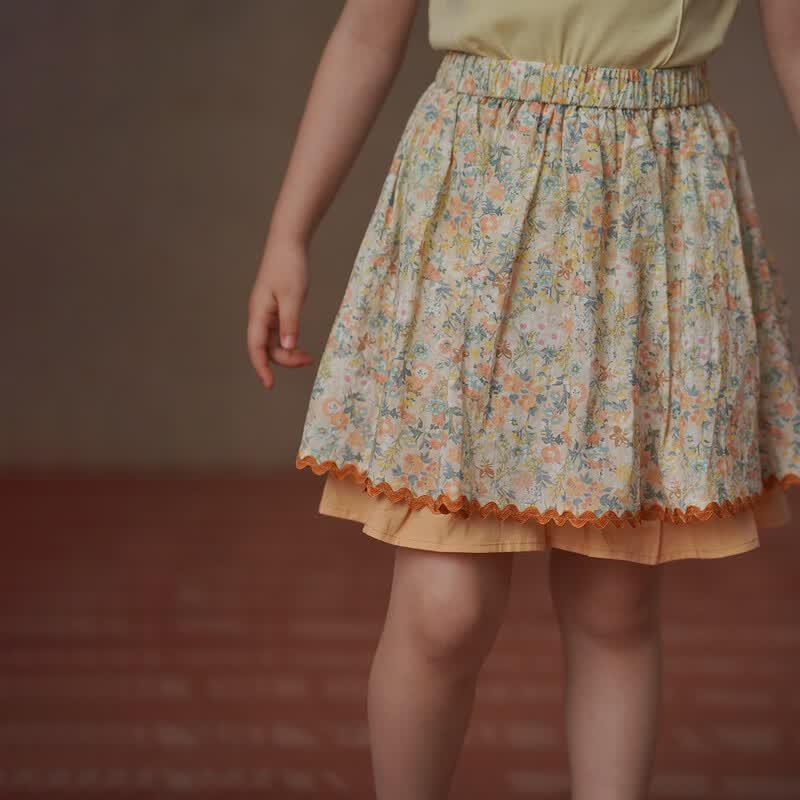 Hacikis Girls  Summer Floral A-line Skirt 130