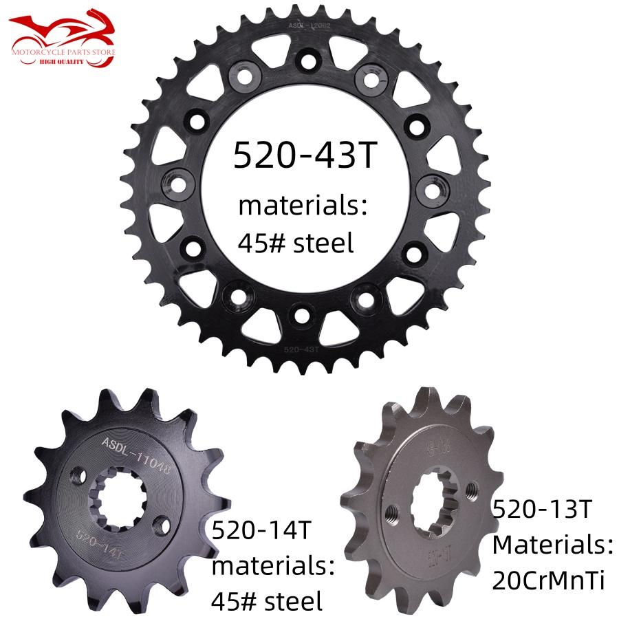 520 13T 14T 43T Motorcycle Star Front Rear Sprocket for Honda XR250 I S Baja 1996 XR 250 Baja 1997-2001 2003 2004 2005 2006 2007