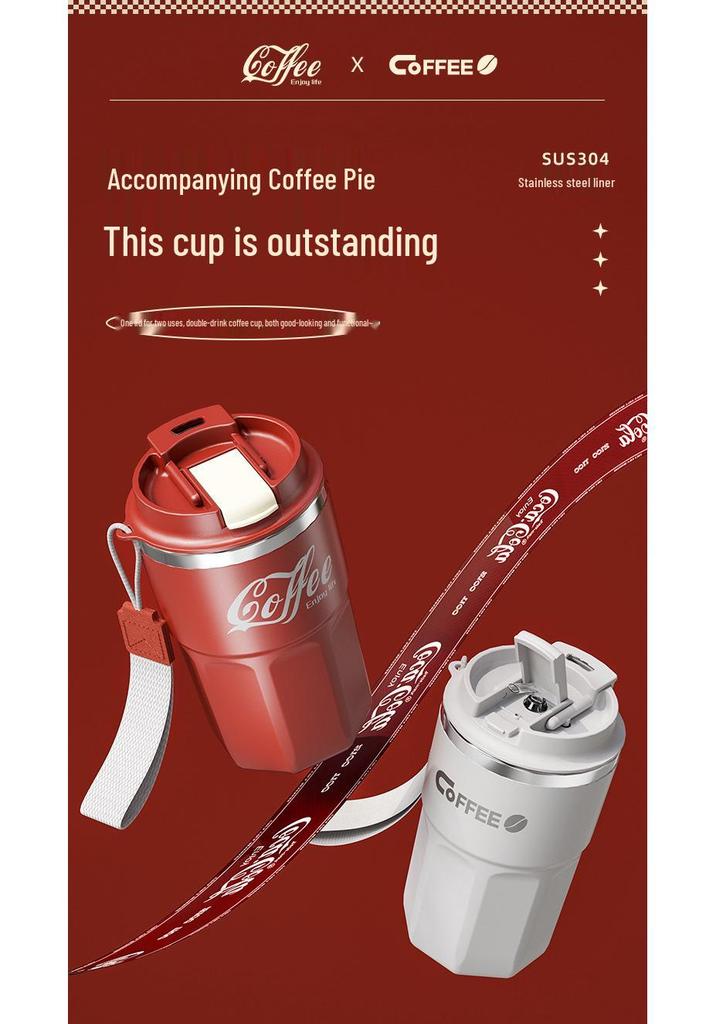 Trendy 304 Stainless Steel Portable Pull-Rope Travel Cup - Cola Coffee Gift Cup
