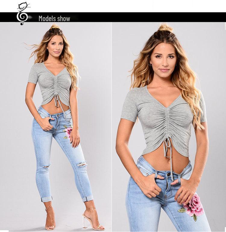 Europäischer Bestseller: Bestickte zerrissene Jeans lange Hose 3126