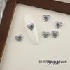 Luxurious Zircon Four-Leaf Clover Nail Art: White K Gold Heart Accessories