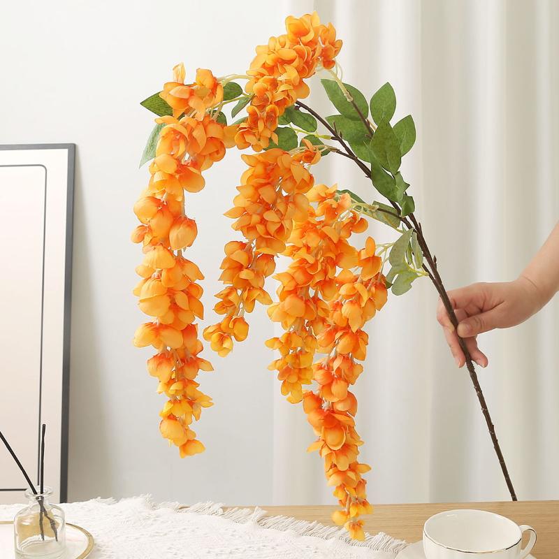 108CM Decorative Artificial Flowers Vine Fake Hanging Garland for Garden Venue Wedding Room Decor Lifelike