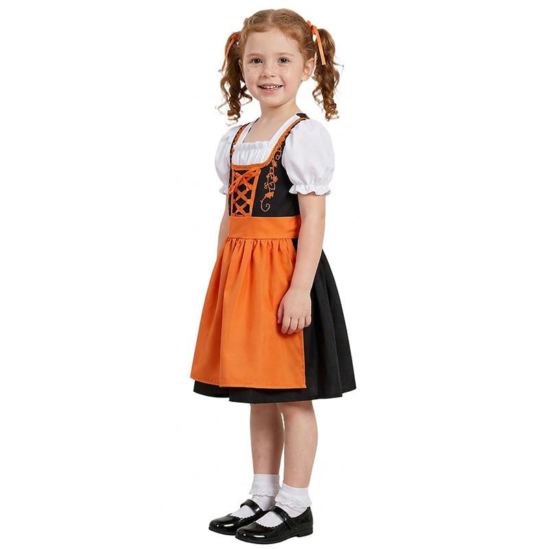 Halloween Costume For Girls Oktoberfest Cosplay Dress With Polyester Fabric For Kids