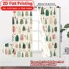 Set Of 2 Flat Printing Curtains Without Rod Christmas Tree Decor Holiday New Year Printed Prints Curtain Sheer Made Polyester