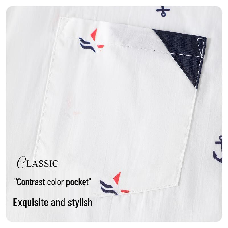 Navigare Boys' Summer Breathable Short Sleeve Shirt