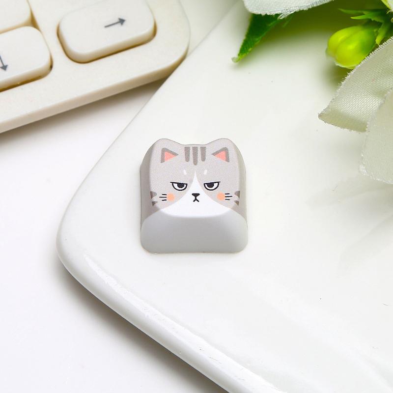 5/10Pcs Cute Kawaii Animal Keycaps Adorable Cartoon Design Comfortable Touch For Mechanical Keyboard Custom Desktop Decor