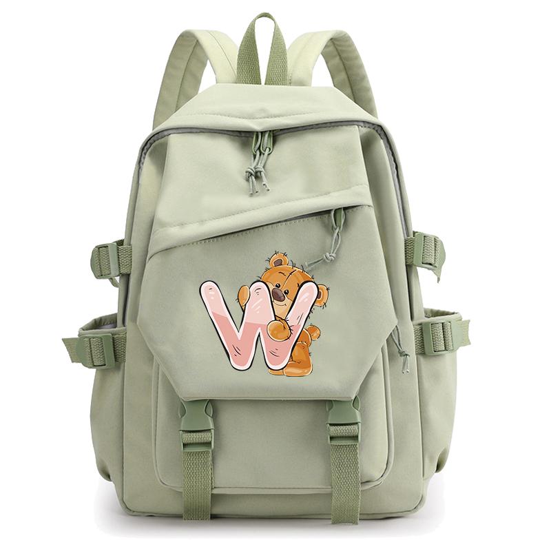 Batoh s 26 anglickými písmeny Studentský Dívčí Školní Batoh Bookbag Cosplay Plátěná Dětská Cestovní taška Kid Batoh Back To School