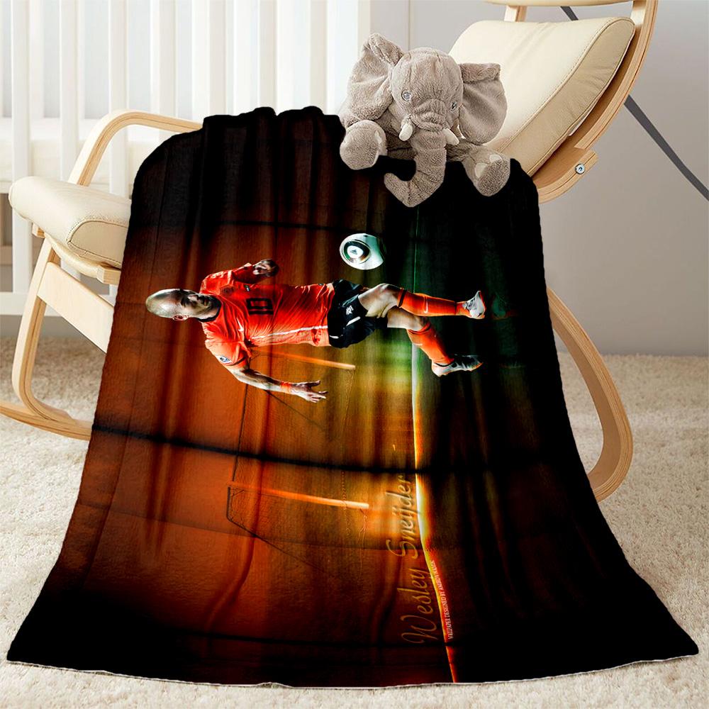 Powerful Soccer Kick Blanket Warmthful Decor Suitable for Couch Picnics Bedding Four Seasons Universal Playful Design