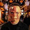 Secret Room Script Props Horror Character Mask, Scary Halloween Latex Full Head Mask with Battle Damaged Miles Wig, Costume for Cosplay Masquerade