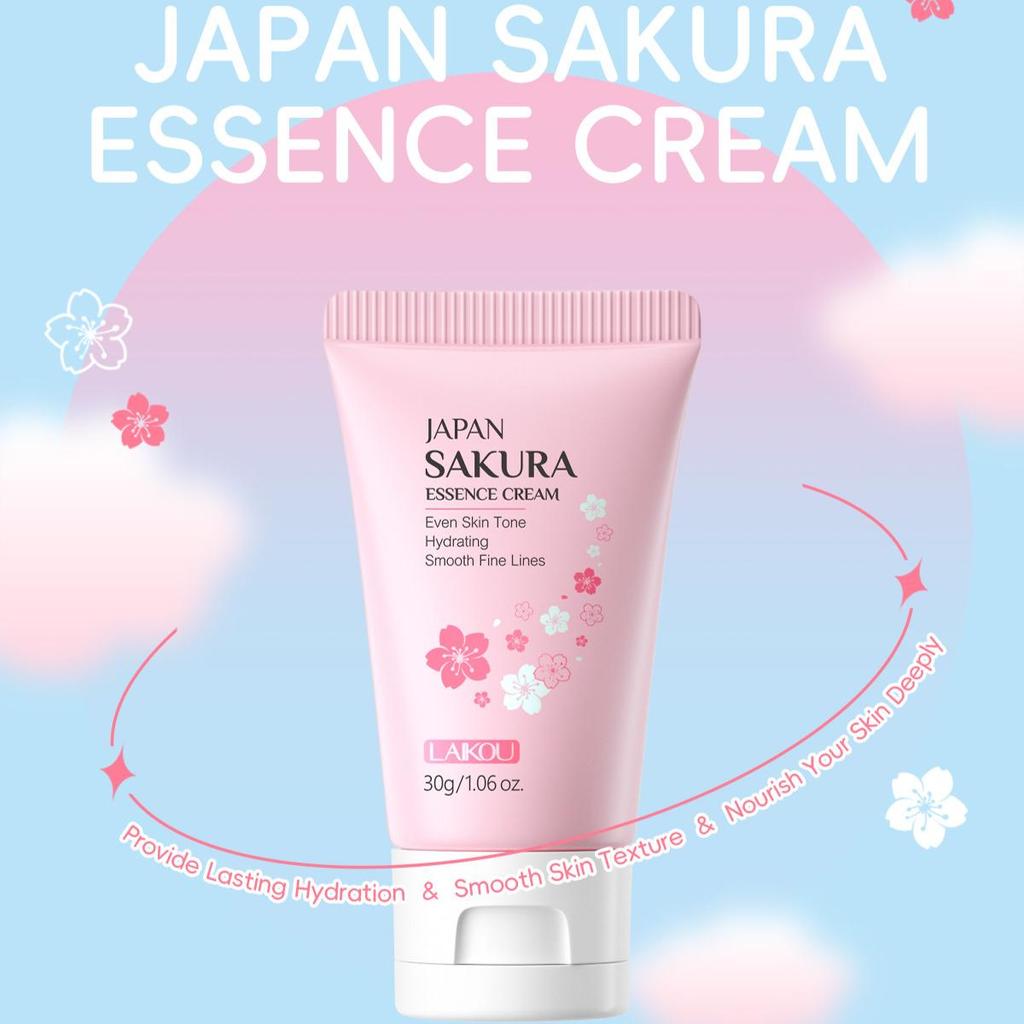 LAIKOU Japan Sakura Essence Face Cream Hydrate Nawilżający Cherry Blossom Odświeżający Essence Facial Lotion 30g