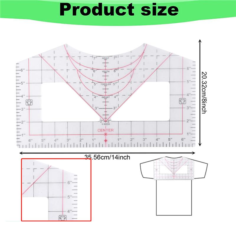 2025 Trend Tshirt Ruler Guide Transparent Ruler Guide For Vinyl Alignment For Measuring Tool Sewing Tool Calibration Tool Transp