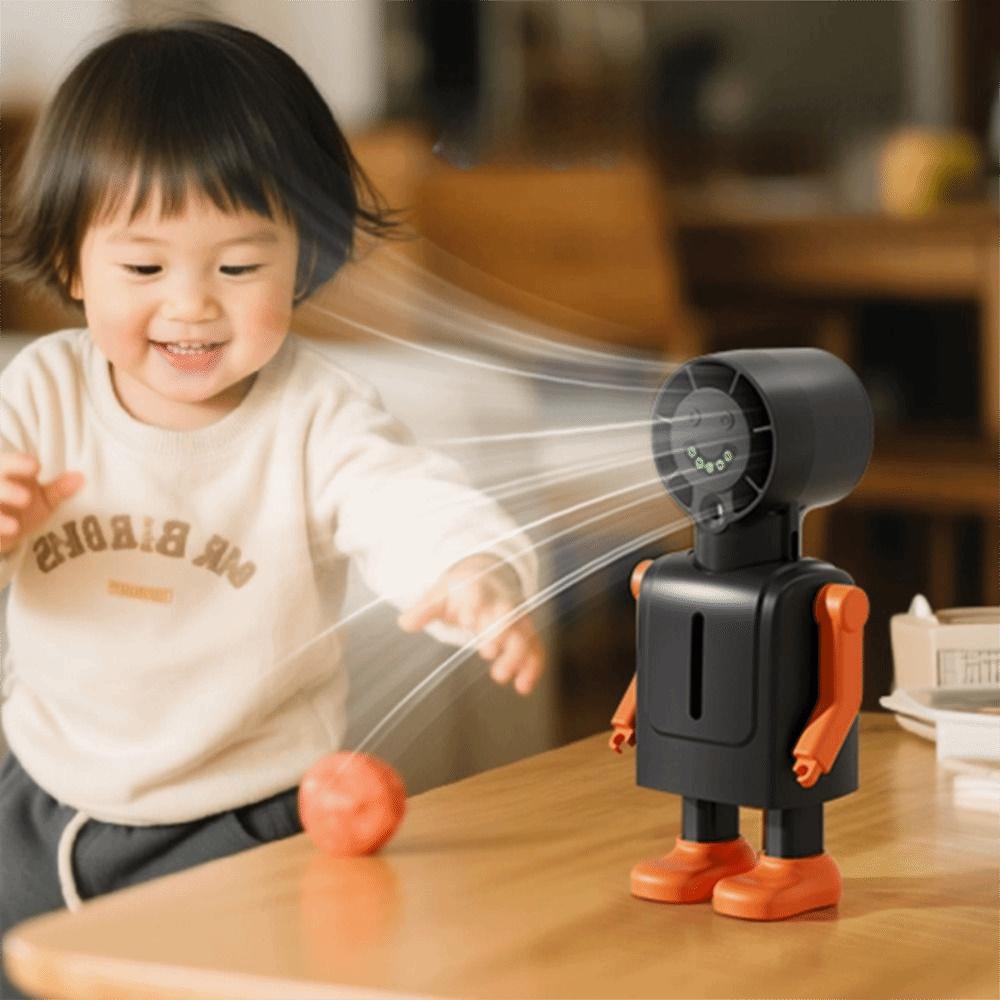 Cute Robot Shape Misting Handheld Fan LED Screen Display Mini Fan Rechargeable Fan  Camping Travel