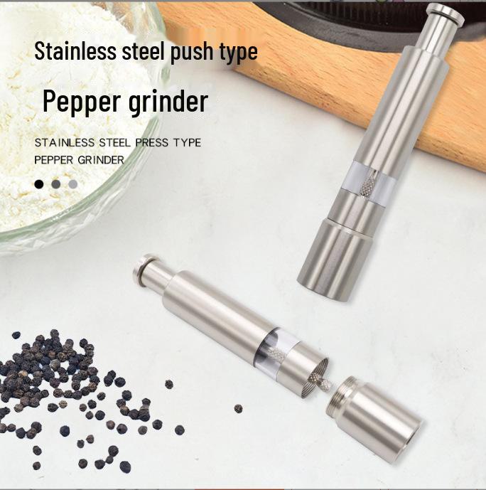 Stainless Steel Manual Spice Grinder - Mini Press for Pepper & Coarse Salt