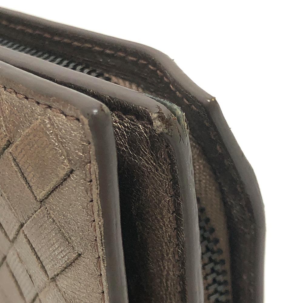 BOTTEGA VENETA Intrecciato Zip Around Wallet Folded wallet Leather Brown