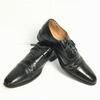 USED/Roberta Valentino Made In Japan Semi Brogue Cap Toe Business Shoes Black Size 24.5 Men's