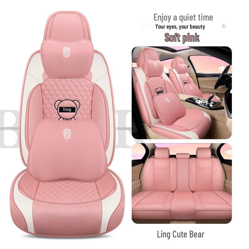 Purple Wind Chime Linen Seat Cover for H6 Big Dog, First Love, M6 Red Rabbit, F7X/H4 Cars - All Seasons Full Coverage.