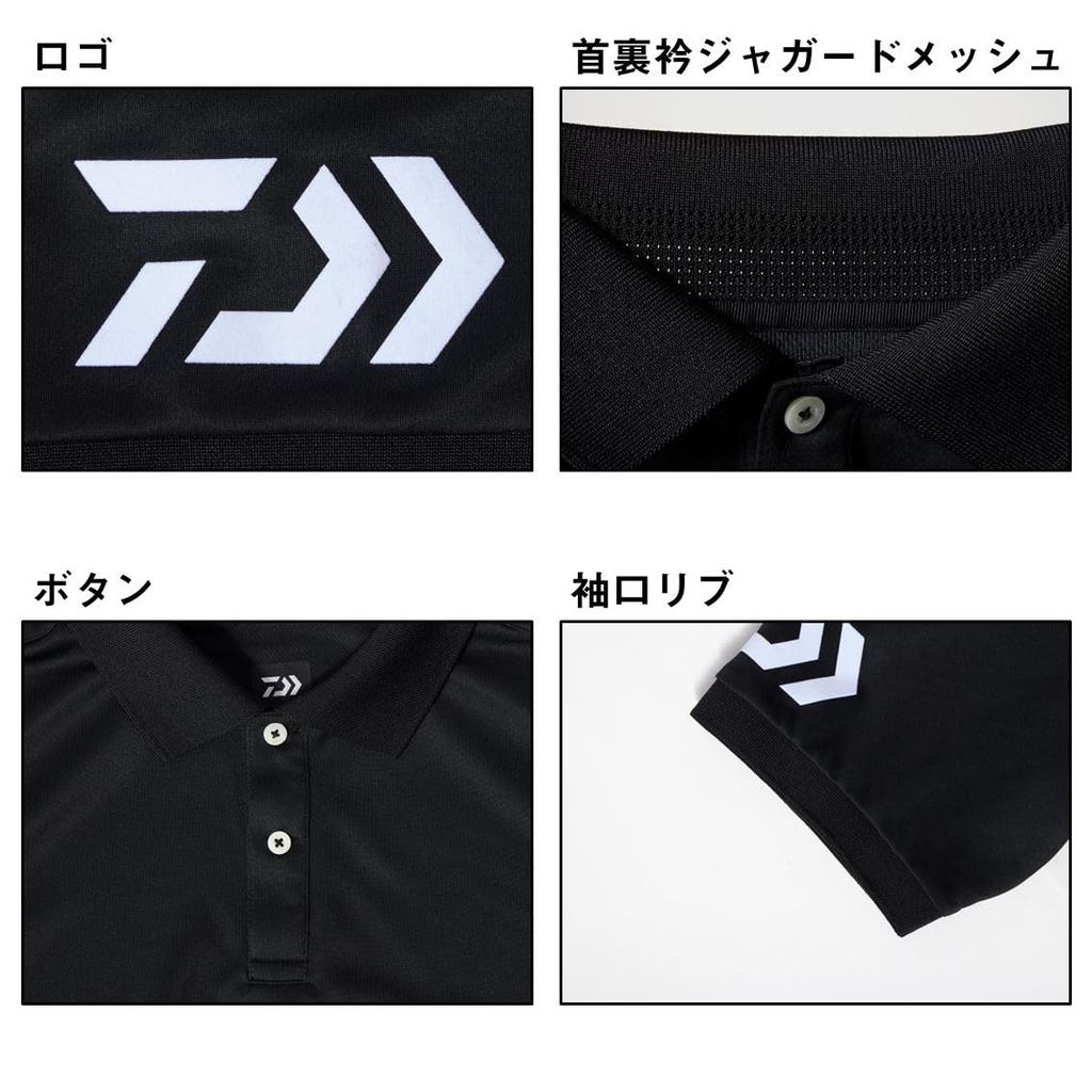 Daiwa Kids' Short Sleeve Polo Shirt, 25DE-7925, Grape Navy x White, Size M