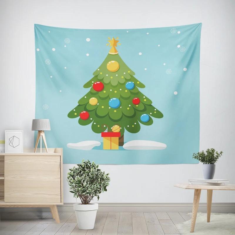 Christmas New Year Christmas Tree Pattern Living Room Bedroom Decorative Tapestry
