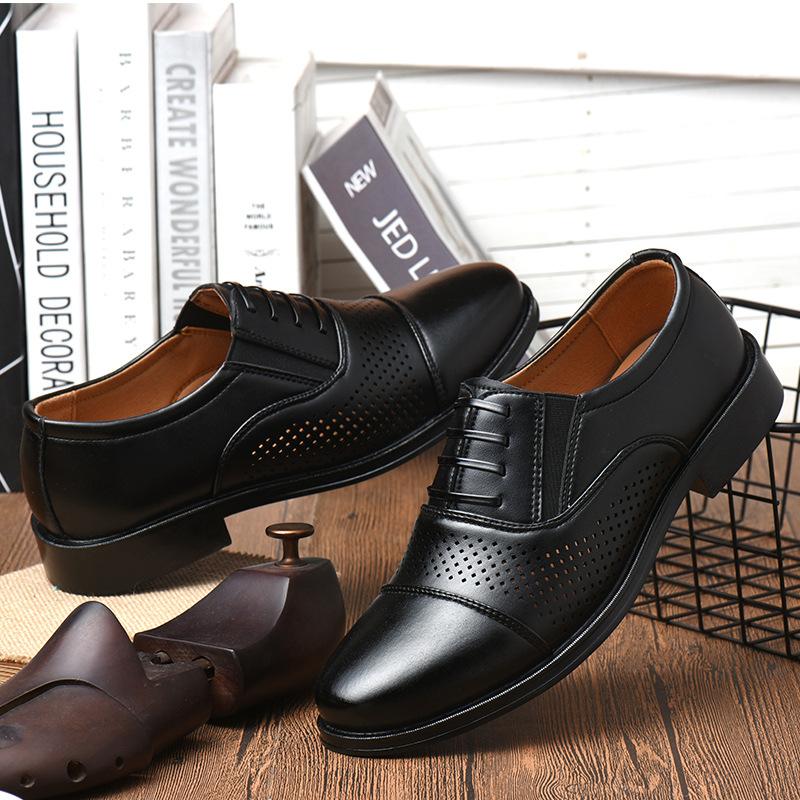 Breathable Summer Wedding Shoes Mens Dress Shoes  Cutout Business Leather Sandals Men Suit Office Shoes 2025 New