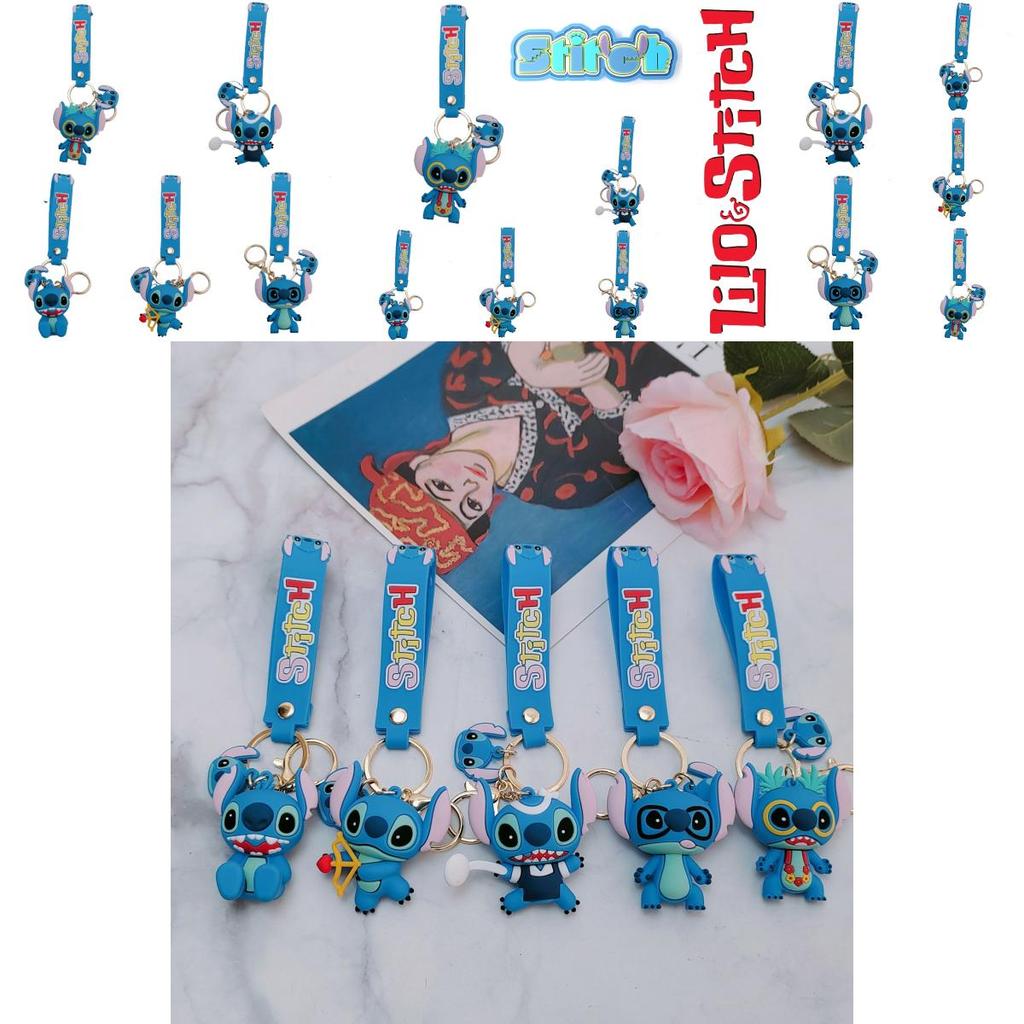 Cute Lilo Stitch Cupid Figure Toy Keychain Perfect Xmas Gift