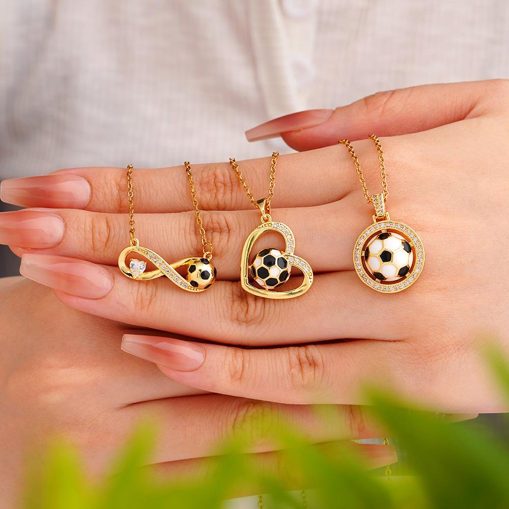 Football Necklace Light Luxury High Sense Versatile Simple Atmosphere Love Stainless Steel Collarbone Chain