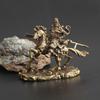 1 Pcs Brass Chinese God Of Wealth Riding Horse Guan Gong Statue Home Decoration Accessories Copper Office Desk Decor Ornaments