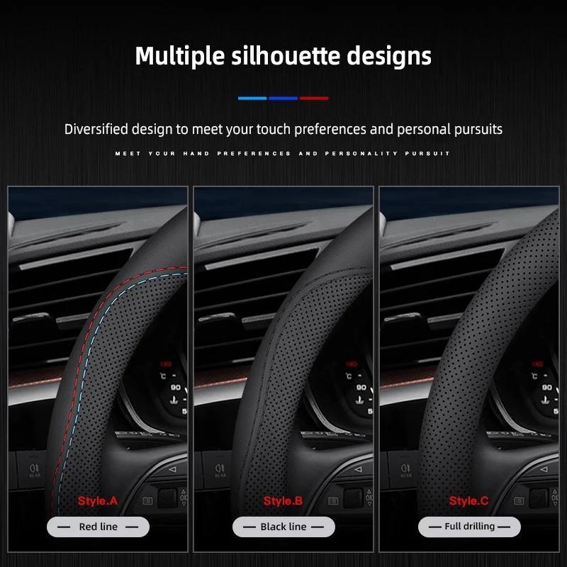 2025 Hot 38cm Nappa Leather Anti Slip Car Steering Wheel Cover For Mazda Speed 2 3 5 6 Atenza CX80 CX70 CX90 CX3 CX5 CX8 MX30 CX