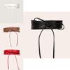 Casual Womens Faux Leather Wide Waist Belt With Bow Knot For Office And Weekend