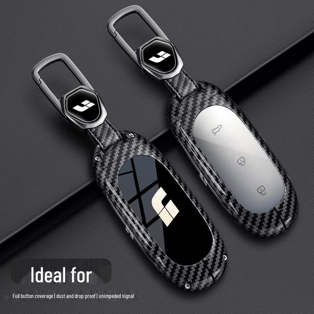Compatible Li Auto L6 Pro Key Case for L7/L8 Max/L9 Ultra with Mega Carbon Fiber Metal Shell.