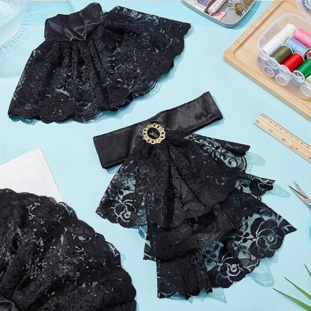 Detachable Lace Jabot Collar Ruffled Steampunk Costume Victorian Lace Jabot Cosplay Events