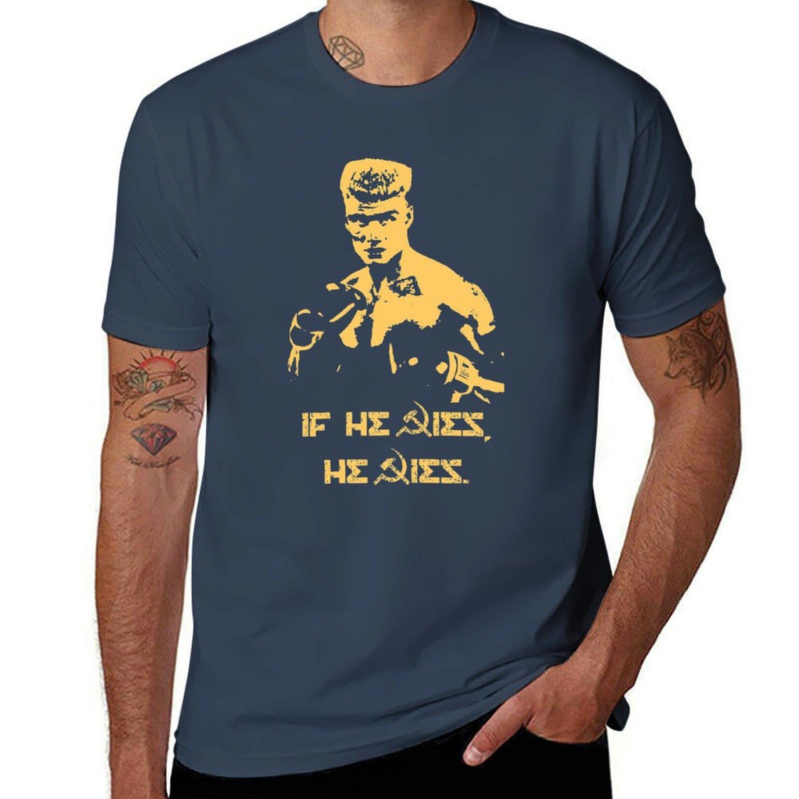 If he dies he dies Tshirt boys animal print funnys kawaii clothes plain black t shirts men S