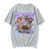 Cute Baby Hippo Moo Deng Kawaii Funny T Shirts for Unisex Women Summer Casual Oversized Tshirt Vintage Fashion Pure Cotton T Shirt
