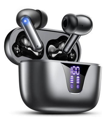 Wireless Bluetooth ENC Call Noise Low Up To 48 Hours LED Automatic Touch IPX Black Earphones, 5.3, Hi-Fi, Reduction, Latency, Playback, Display,
