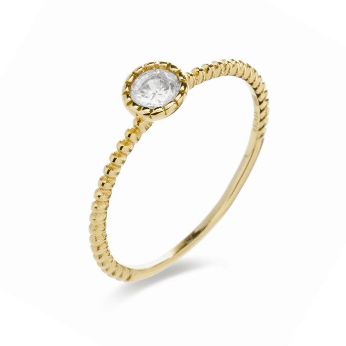 Ring - Luxenter - Naadim - 925er Silber - Zirkonia - 18K Gelbgold-Finish