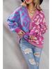 European & American Leopard Print Knitted Cardigan: Autumn/Winter, Mid-Length, Round Neck, Single-Breasted, Streetwear Style, Plus Size Sweater