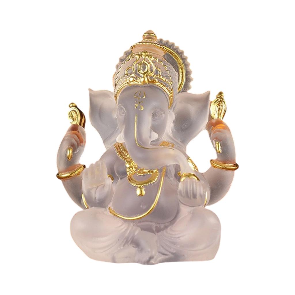 Detailed Ganesha Statue Resin Craft Spiritual Home Decoration Office Sculpture Hindu God Figurine Elephant God Model