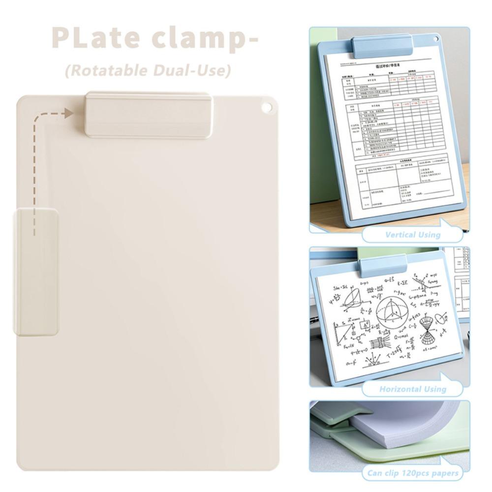 Durable PP A4 Clipboard Rotatable Dual-Use File Folder Portable Document Holder School Office бежевый