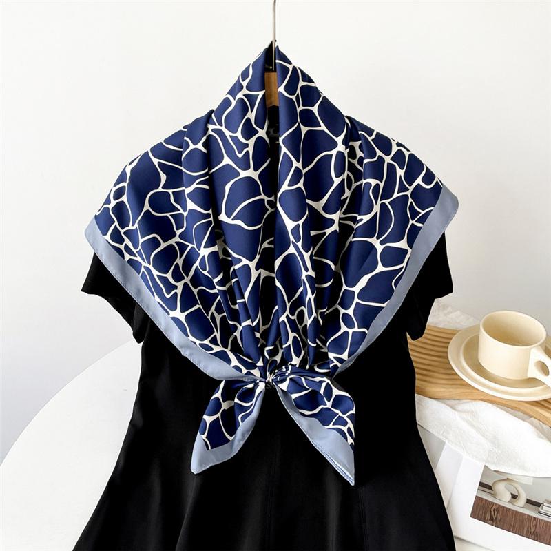 90*90cm Printed Flora Square Shawls Wrpas Scarves Ladies Kerchief Neckerchief Head Hijab Lady Headband Foulard