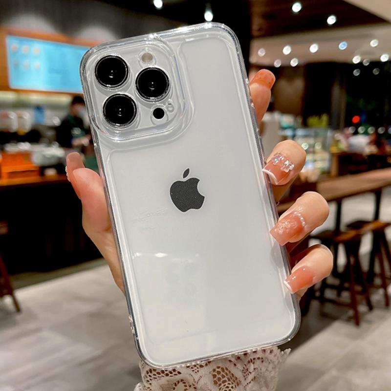 

Роскошный прозрачный противоударный чехол для iPhone 15 14 13 12 Mini 11 Pro X XR XS Max 7 8 Plus SE прозрачный бампер мягкий чехол из ТПУ For iPhone 13 Pro