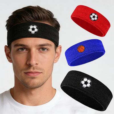 Cartoon Sports Headband ,High Elastic Sweatband for Basketball Running Soccer Fitness, Polyester Knit Sweat Absorbing Headband