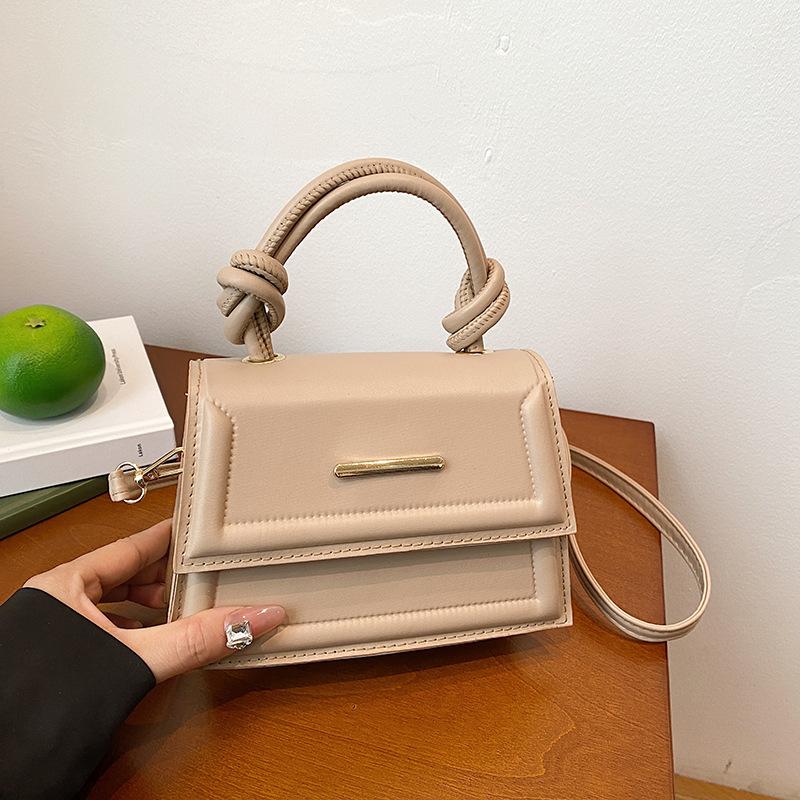 Small Bag Women's Handbag New Simple Messenger Bag Solid Color Small Fresh Foreign Texture Commuting Shoulder Small Square Bag