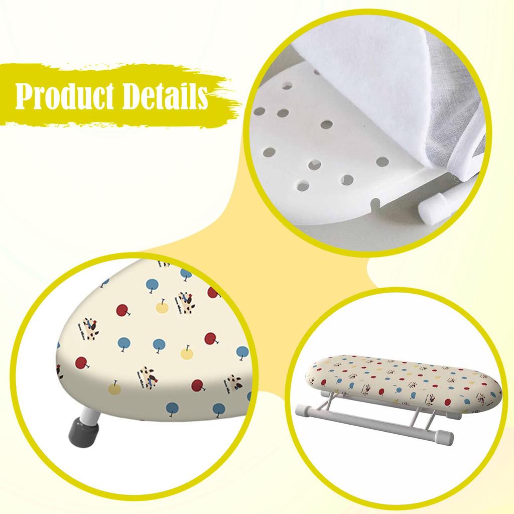Folding Mini Iron Board Portable Tabletop Ironing Board with Removable Cover for Laundry Room College Studio Apartment