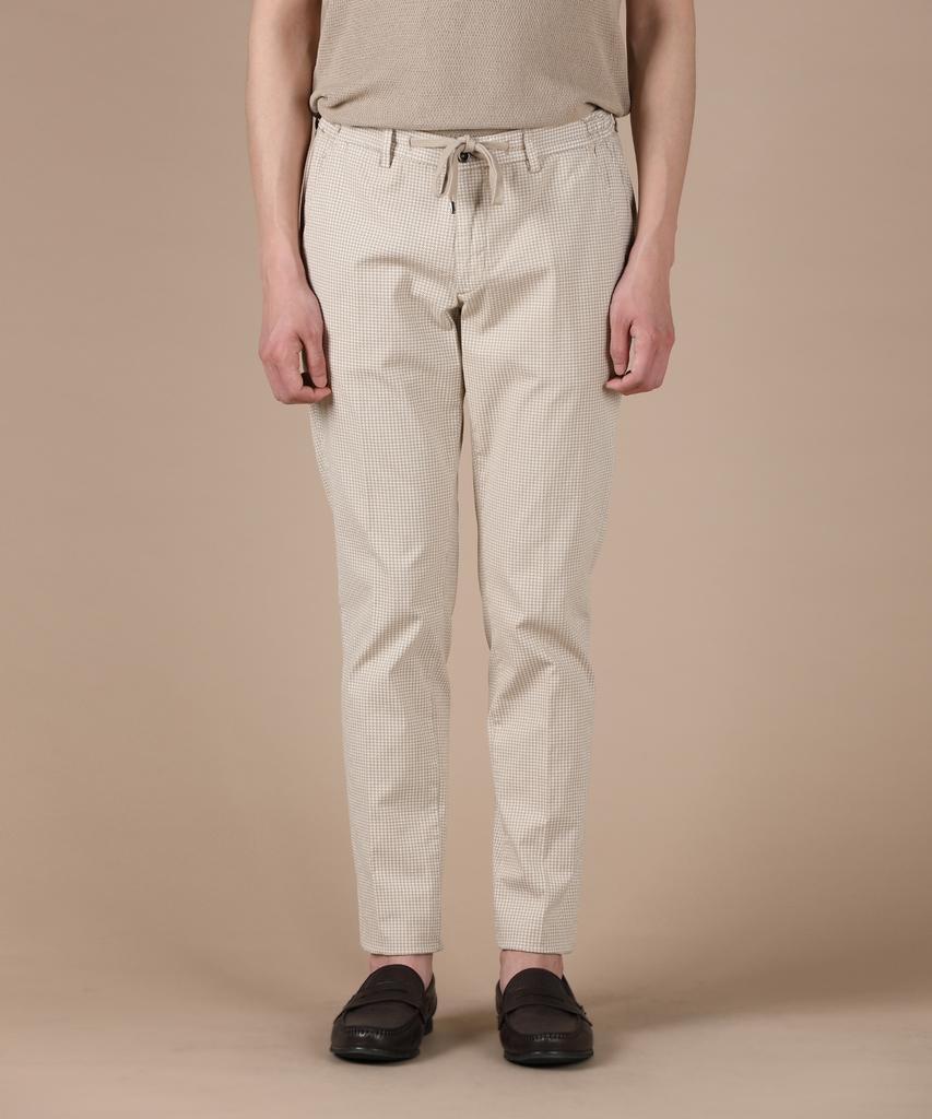 PANICALE Beige Elastic Cotton Pants
