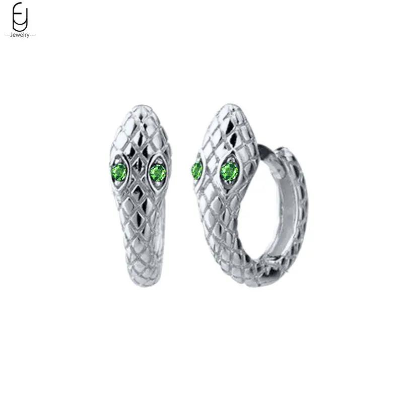 925 Silver Needle Vintage Snake Earrings Women Gold Round Ear Clips Punk Style Fashion Hoop Earrings Women Jewelry